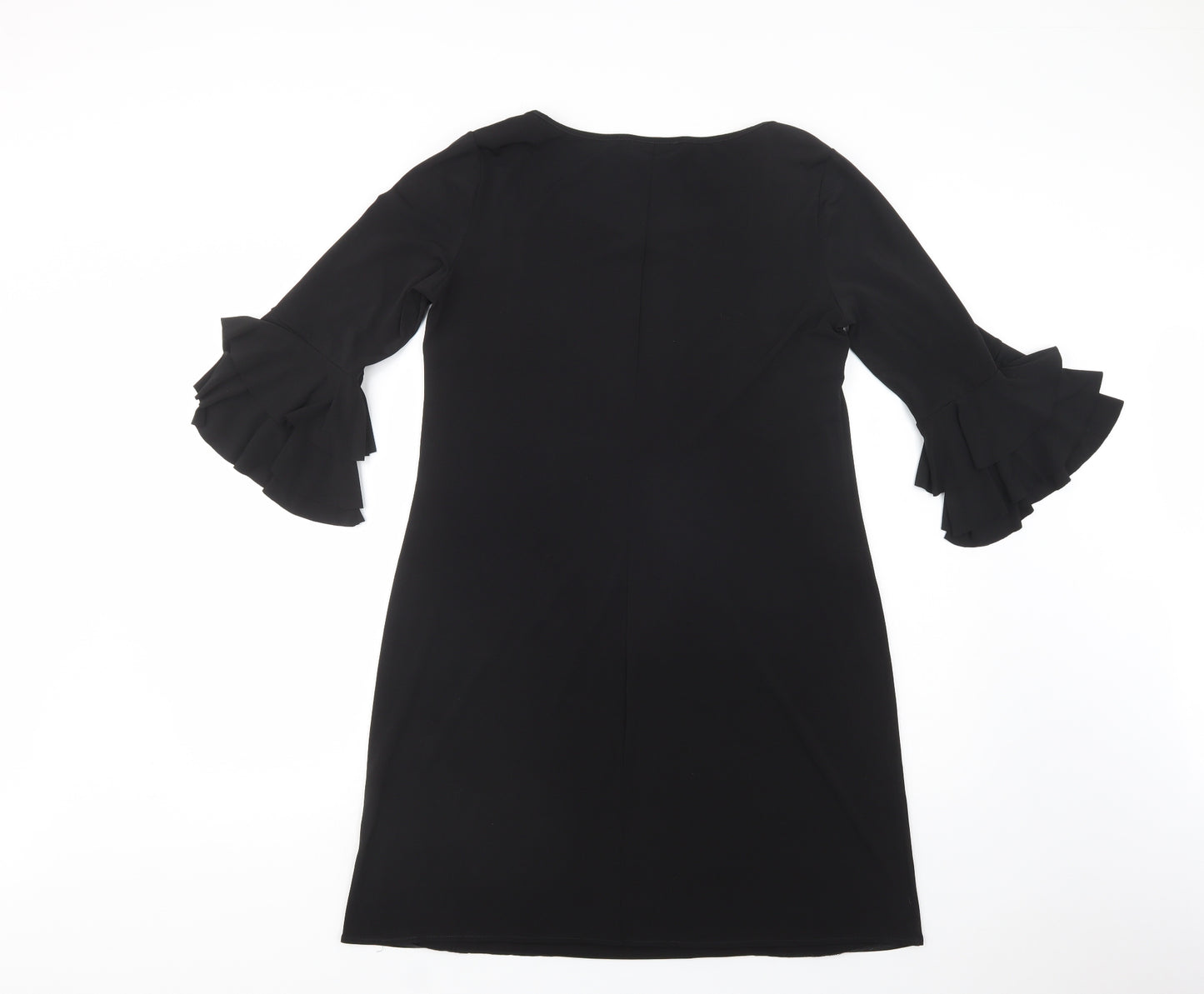 Wallis Womens Black  Polyester Shift  Size 14  Scoop Neck Pullover