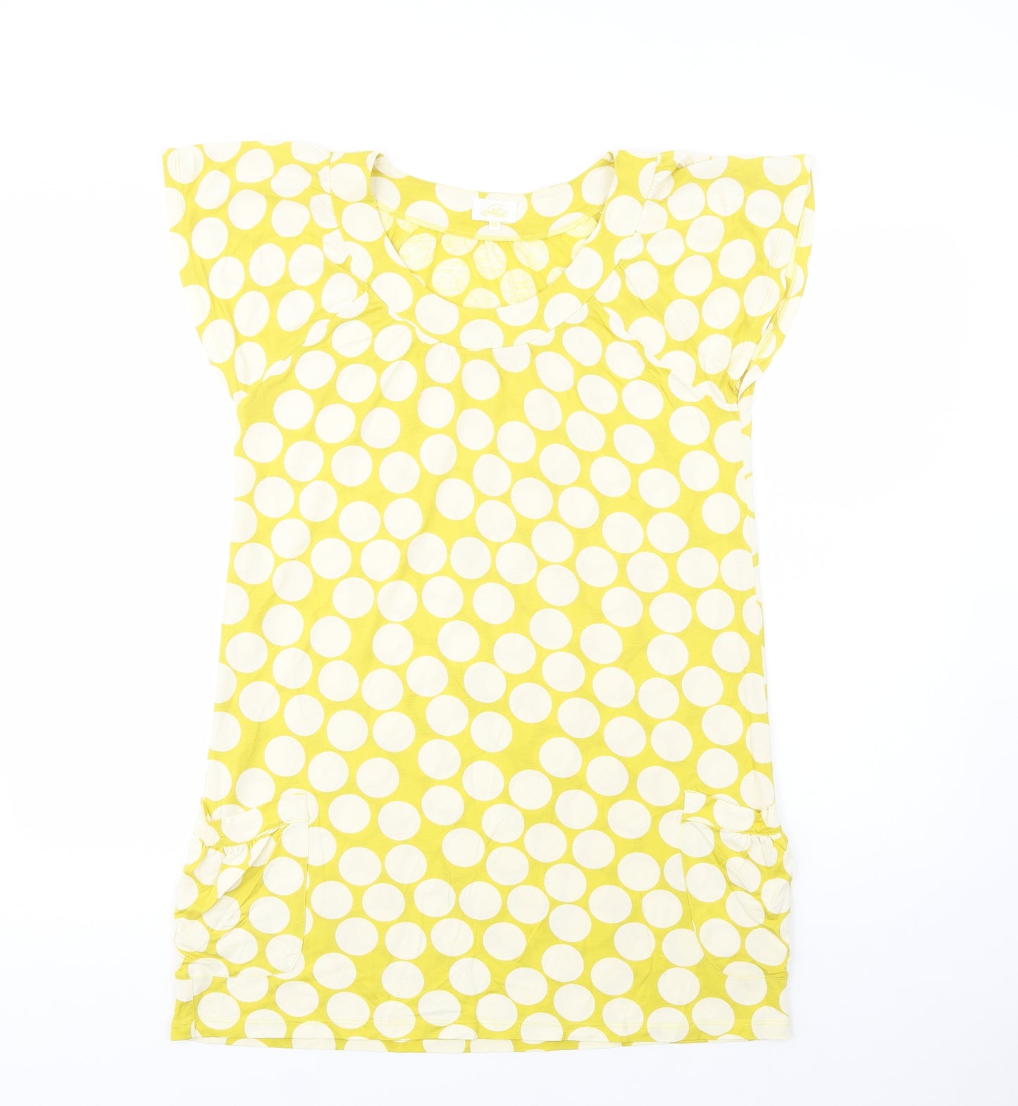 NEXT Womens Green Polka Dot Lyocell Tunic Blouse Size 14 Scoop Neck