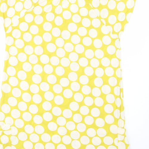 NEXT Womens Green Polka Dot Lyocell Tunic Blouse Size 14 Scoop Neck