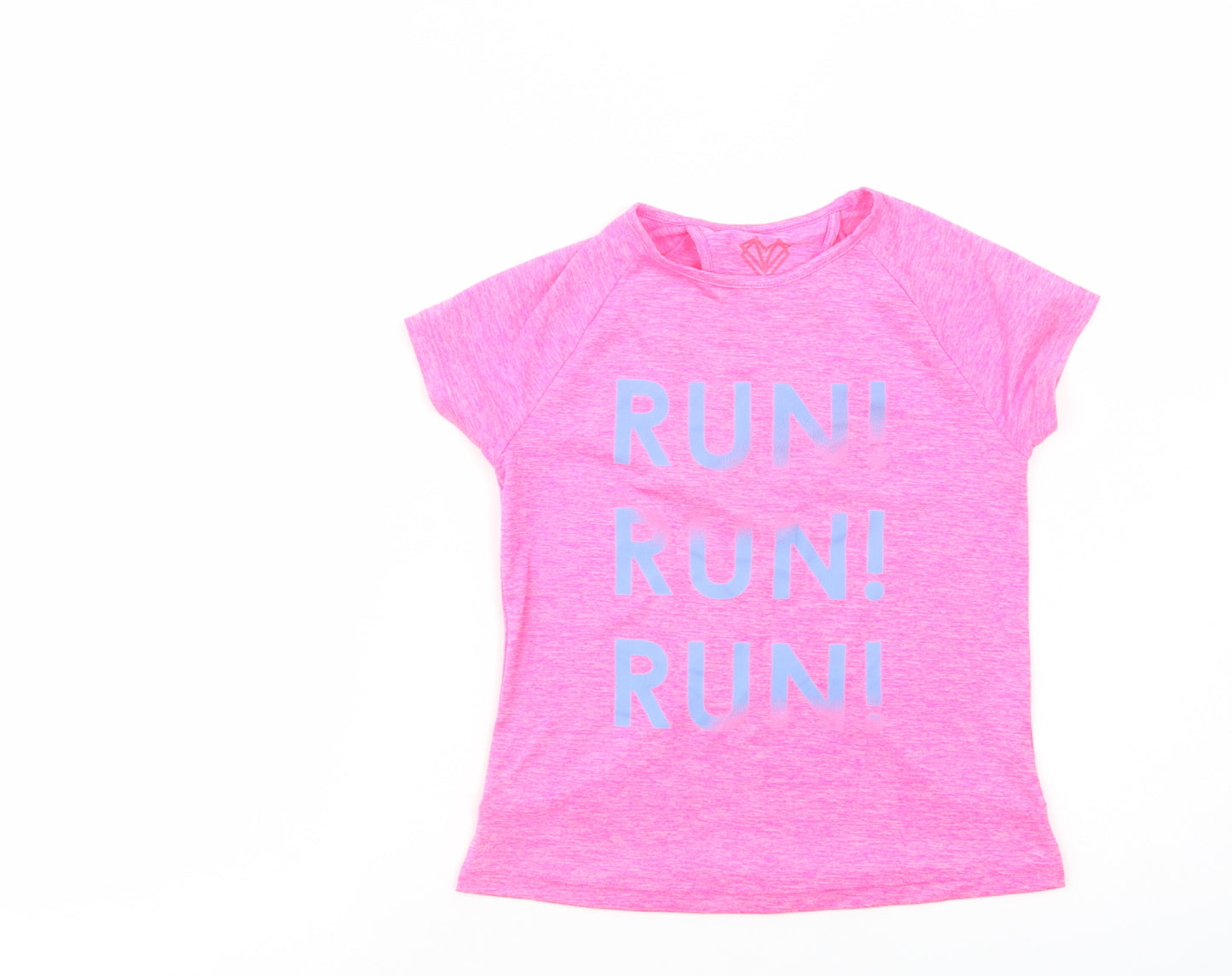 F&F Girls Pink  Polyester Pullover T-Shirt Size 9-10 Years Crew Neck Pullover - Run!