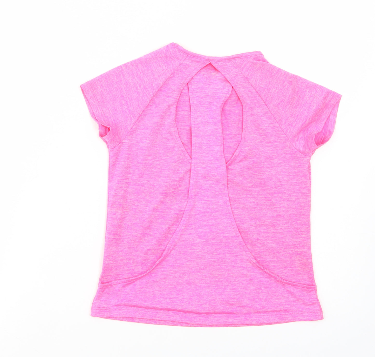 F&F Girls Pink  Polyester Pullover T-Shirt Size 9-10 Years Crew Neck Pullover - Run!