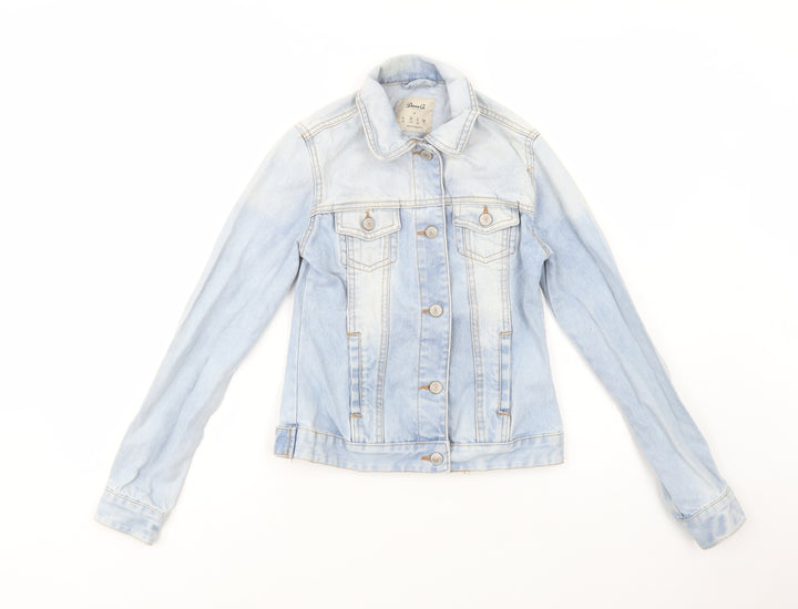 Denim Co. Womens Blue Jacket Size 4 Button