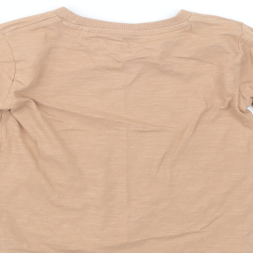 NEXT Baby Brown  Cotton Basic T-Shirt Size 18-24 Months Crew Neck Pullover - Bear