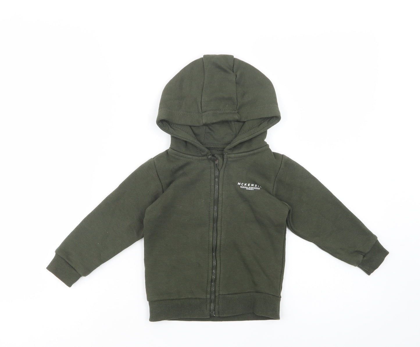 McKenzie Boys Green  Cotton Full Zip Hoodie Size 2-3 Years  Zip