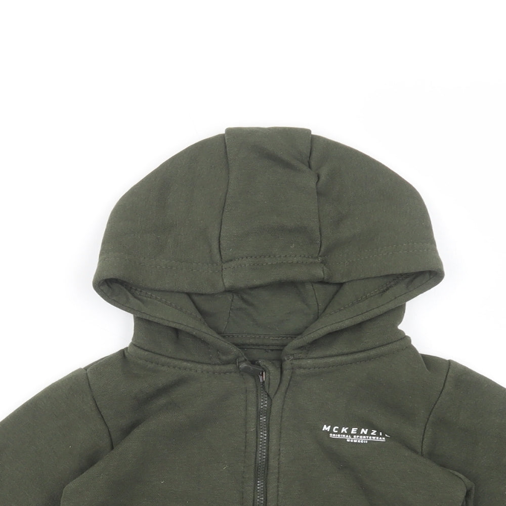 McKenzie Boys Green  Cotton Full Zip Hoodie Size 2-3 Years  Zip