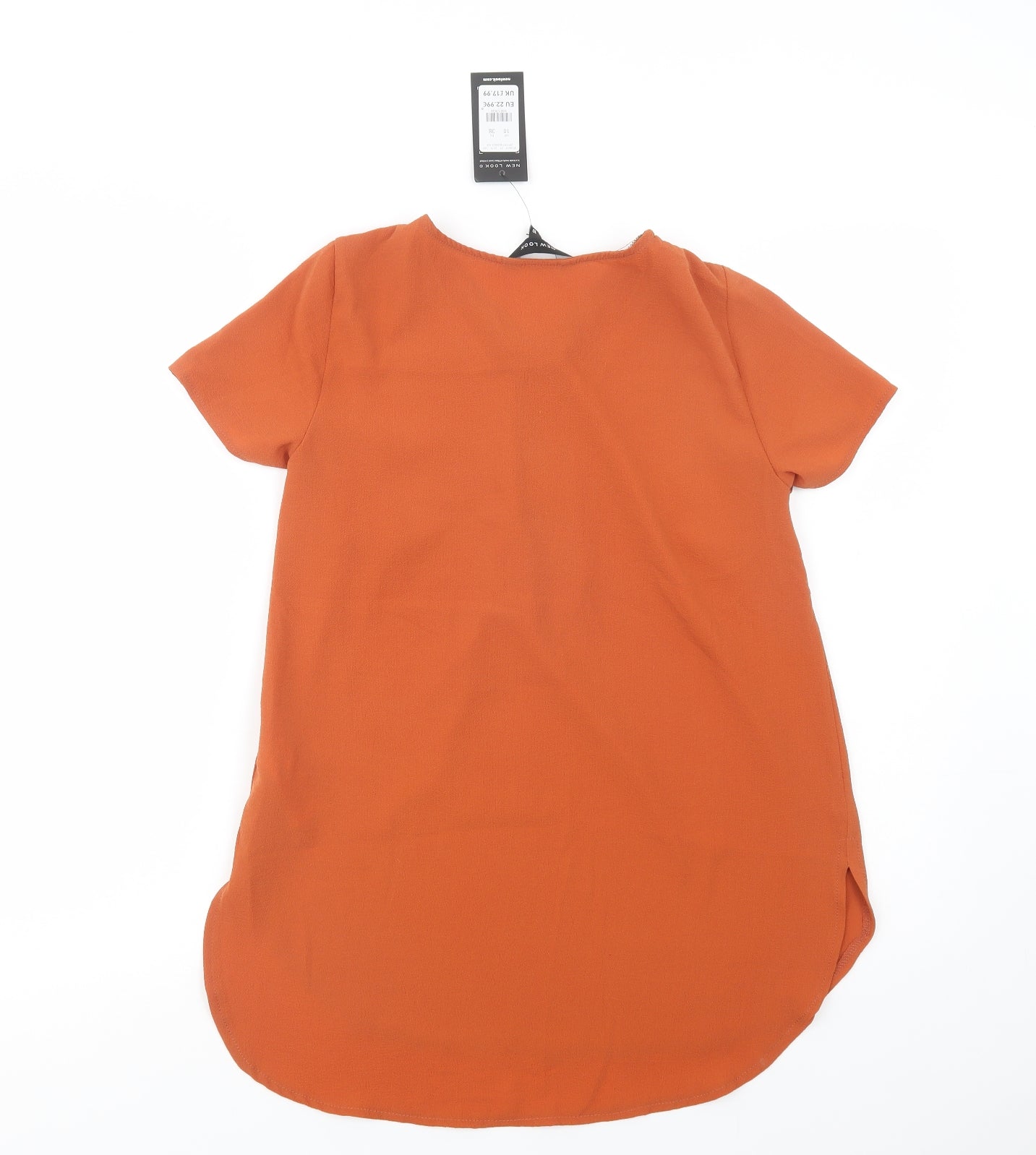 New Look Womens Brown  Polyester Basic Blouse Size 10 V-Neck