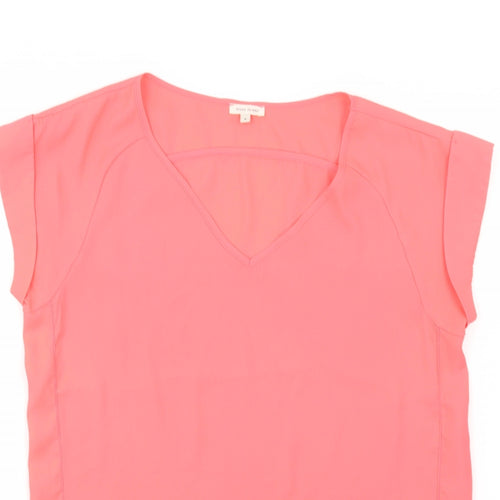 River Island Womens Pink  Polyester Basic Blouse Size 8 V-Neck