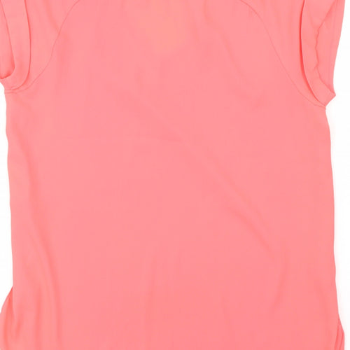 River Island Womens Pink  Polyester Basic Blouse Size 8 V-Neck