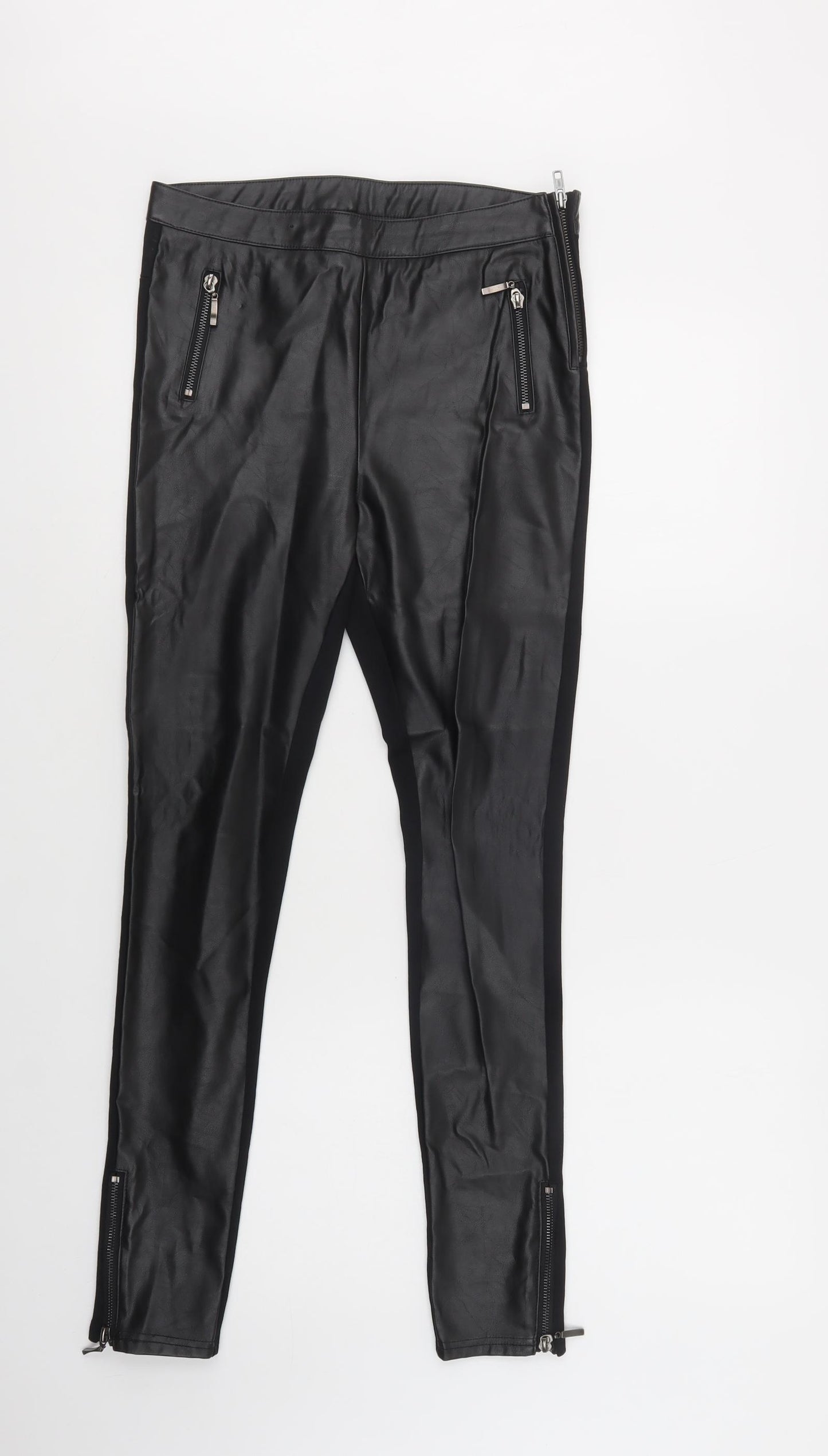 New Look Womens Black  Viscose Jegging Trousers Size 10 L29 in Regular Zip