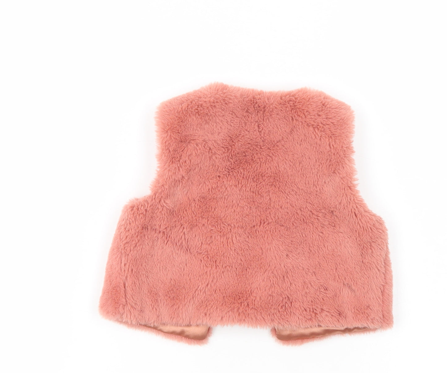Primark Baby Pink   Gilet Waistcoat Size 18-24 Months   Button - Faux Fur