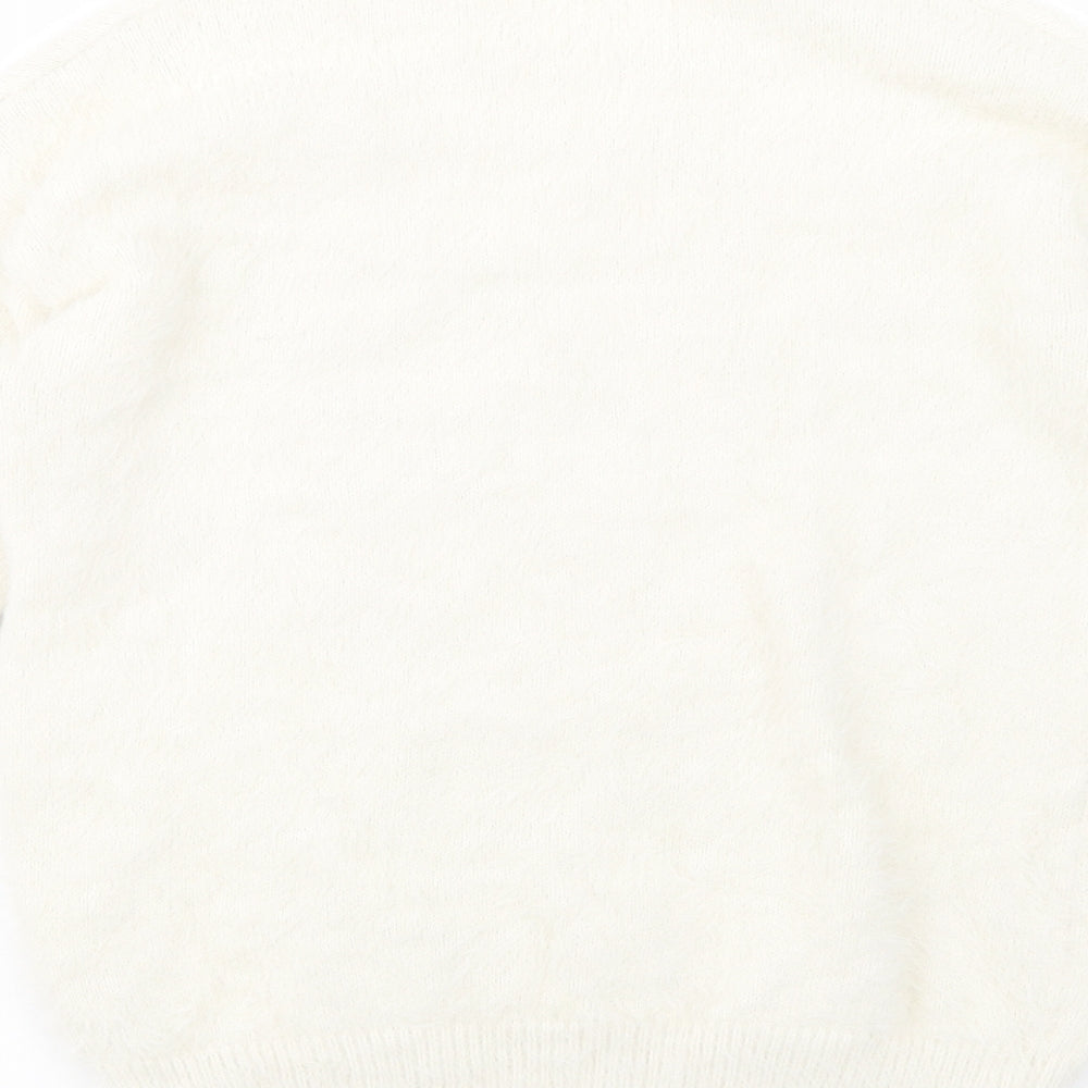 Dunnes Stores Girls Ivory Crew Neck  Polyamide Pullover Jumper Size 10-11 Years  Pullover - Be Kind