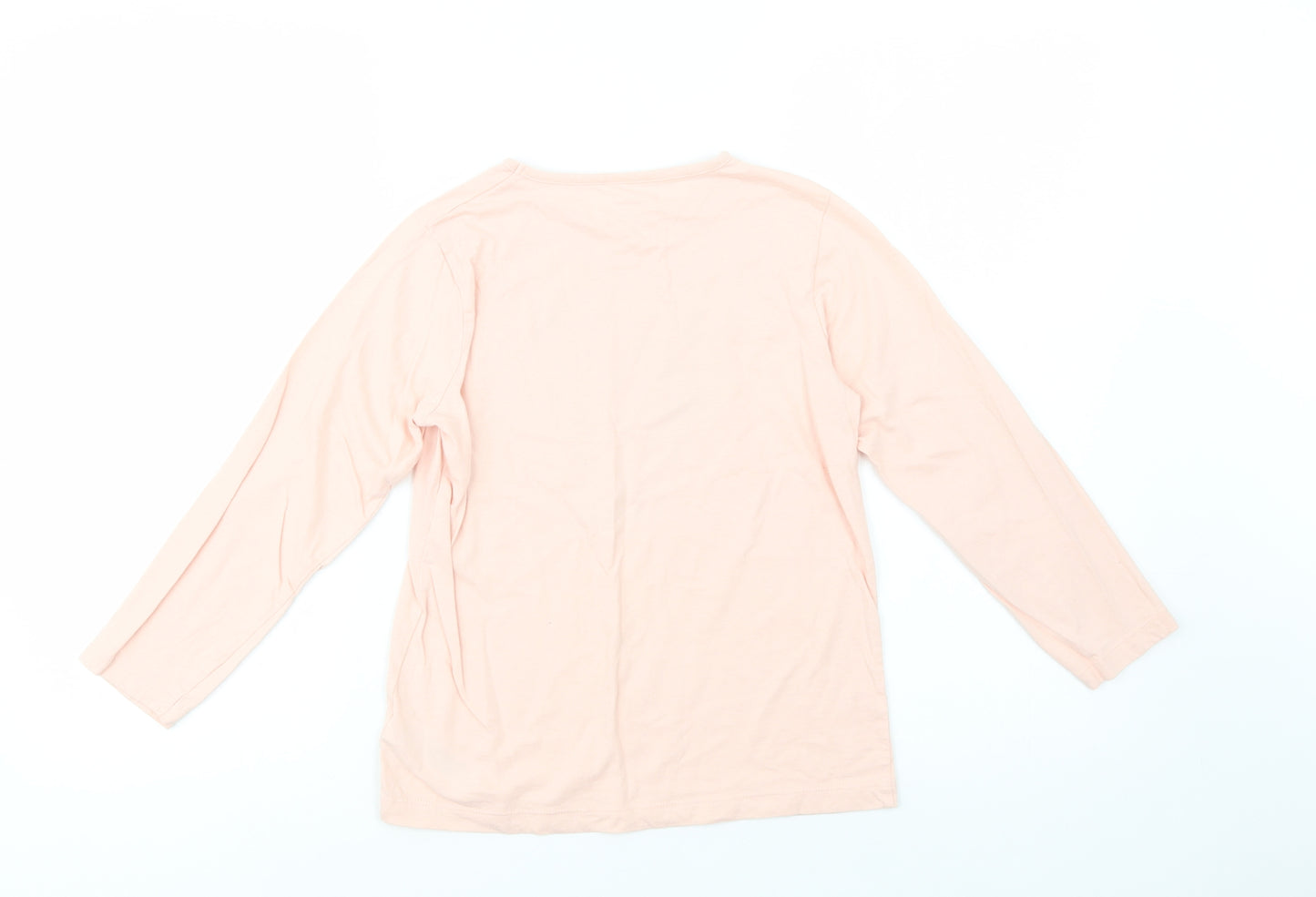 Primark Girls Pink  Cotton Basic T-Shirt Size 8-9 Years Crew Neck Pullover - Panda