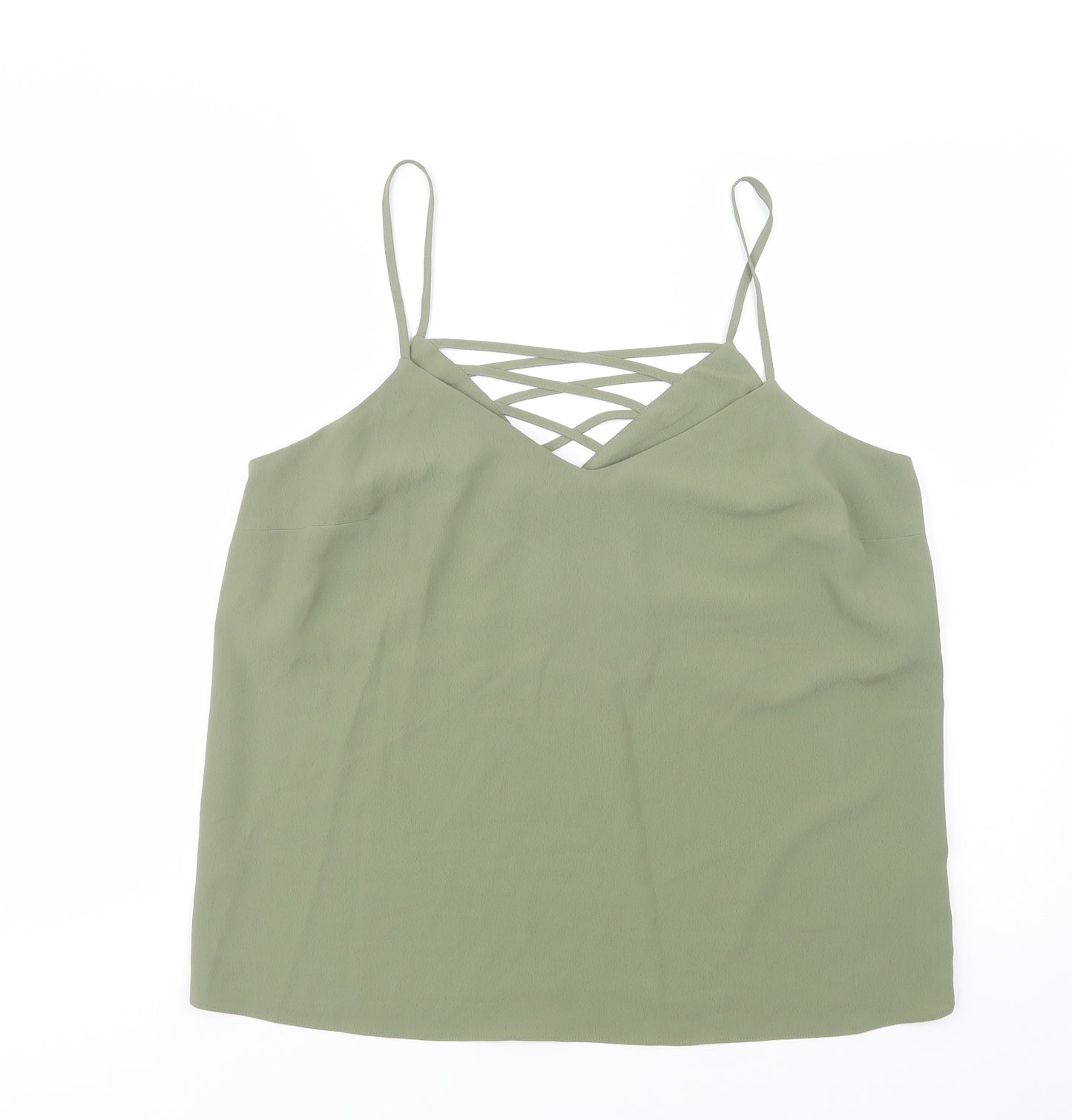 New Look Womens Green  Polyester Camisole Blouse Size 14 V-Neck