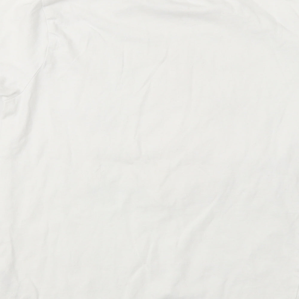 George Boys White  Cotton Basic T-Shirt Size 7-8 Years Crew Neck Pullover - Gaming