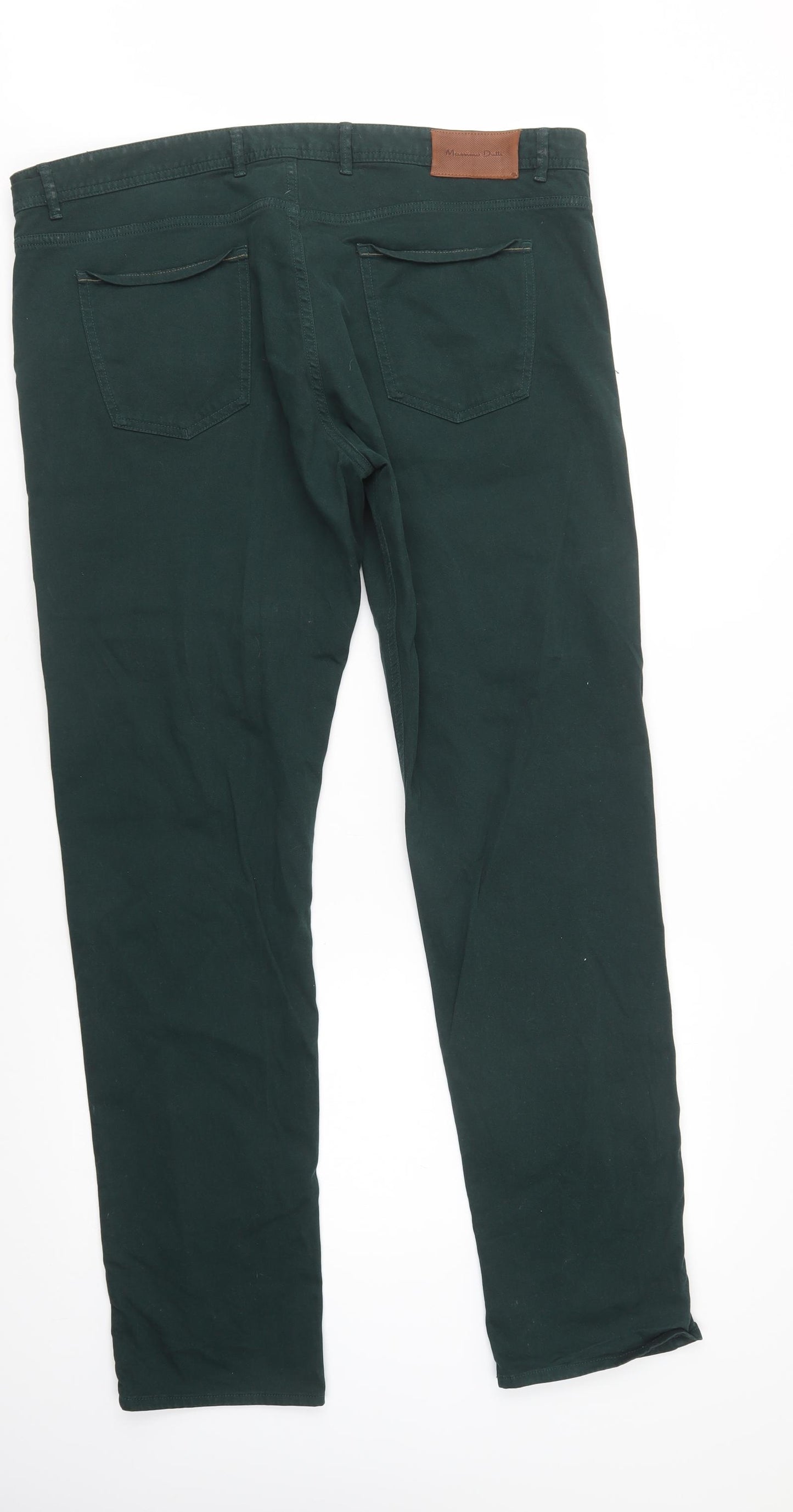 Massimo Dutti  Mens Green  Cotton Chino Trousers Size 40 in L34 in Regular Button