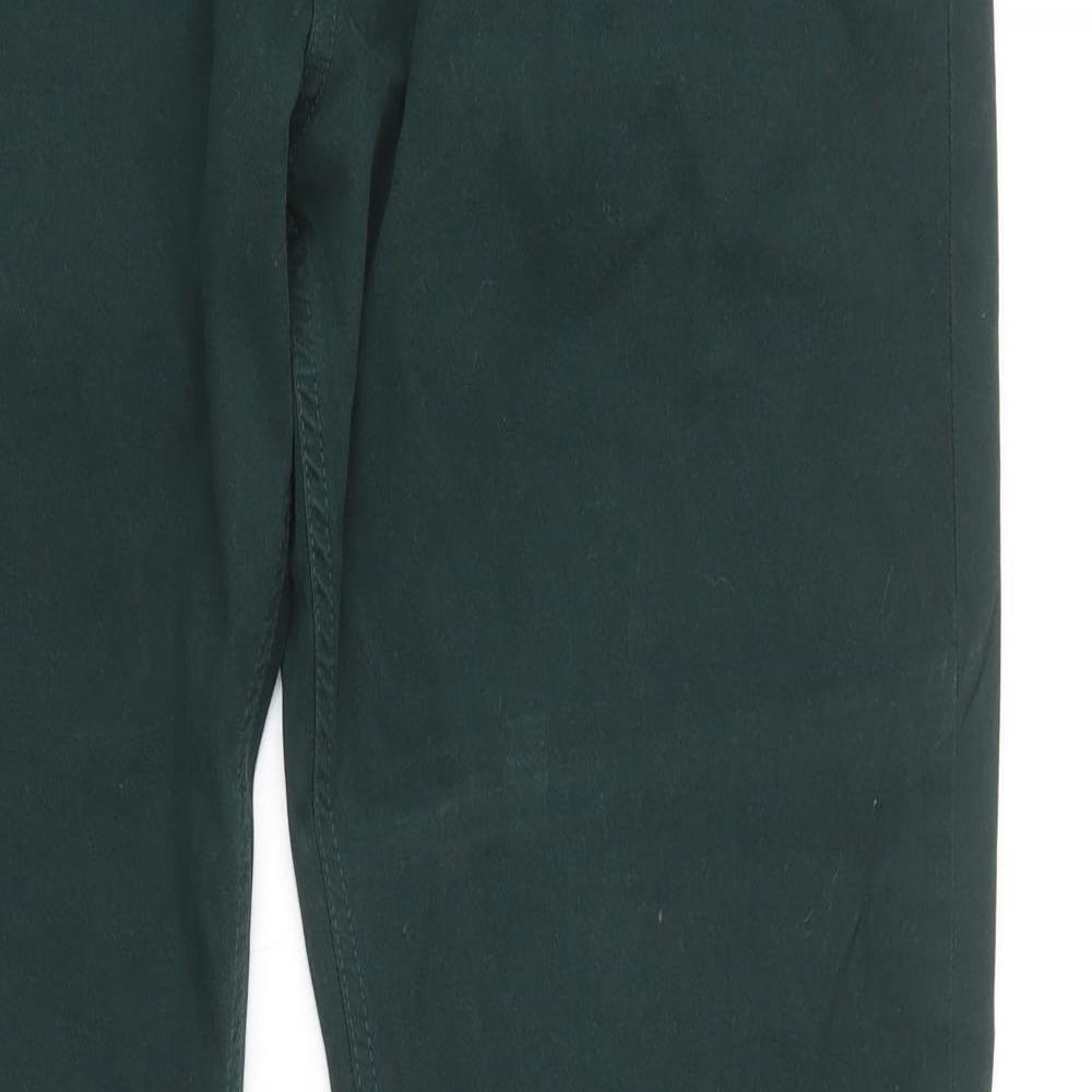Massimo Dutti  Mens Green  Cotton Chino Trousers Size 40 in L34 in Regular Button