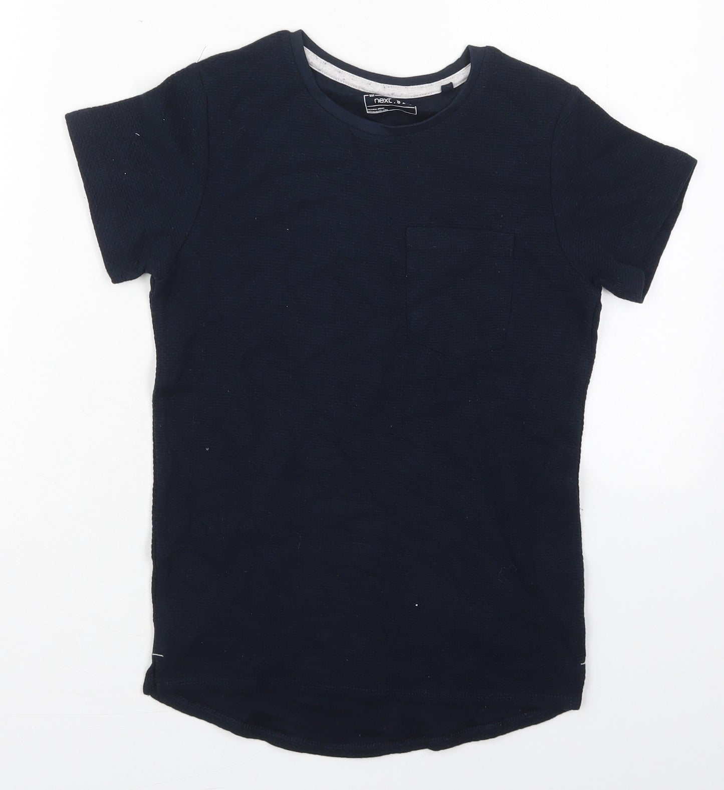 NEXT Boys Blue  Cotton Basic T-Shirt Size 8 Years Crew Neck Pullover