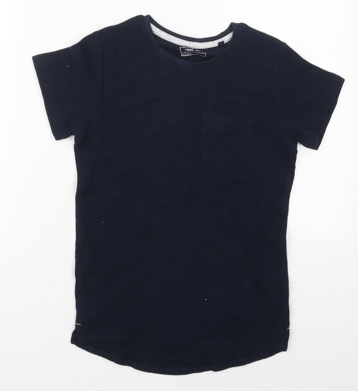 NEXT Boys Blue  Cotton Basic T-Shirt Size 8 Years Crew Neck Pullover