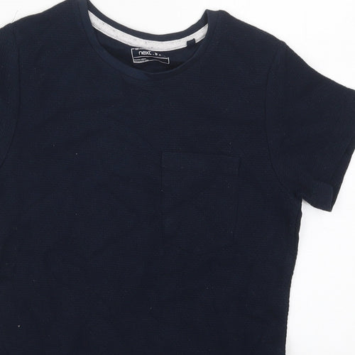 NEXT Boys Blue  Cotton Basic T-Shirt Size 8 Years Crew Neck Pullover