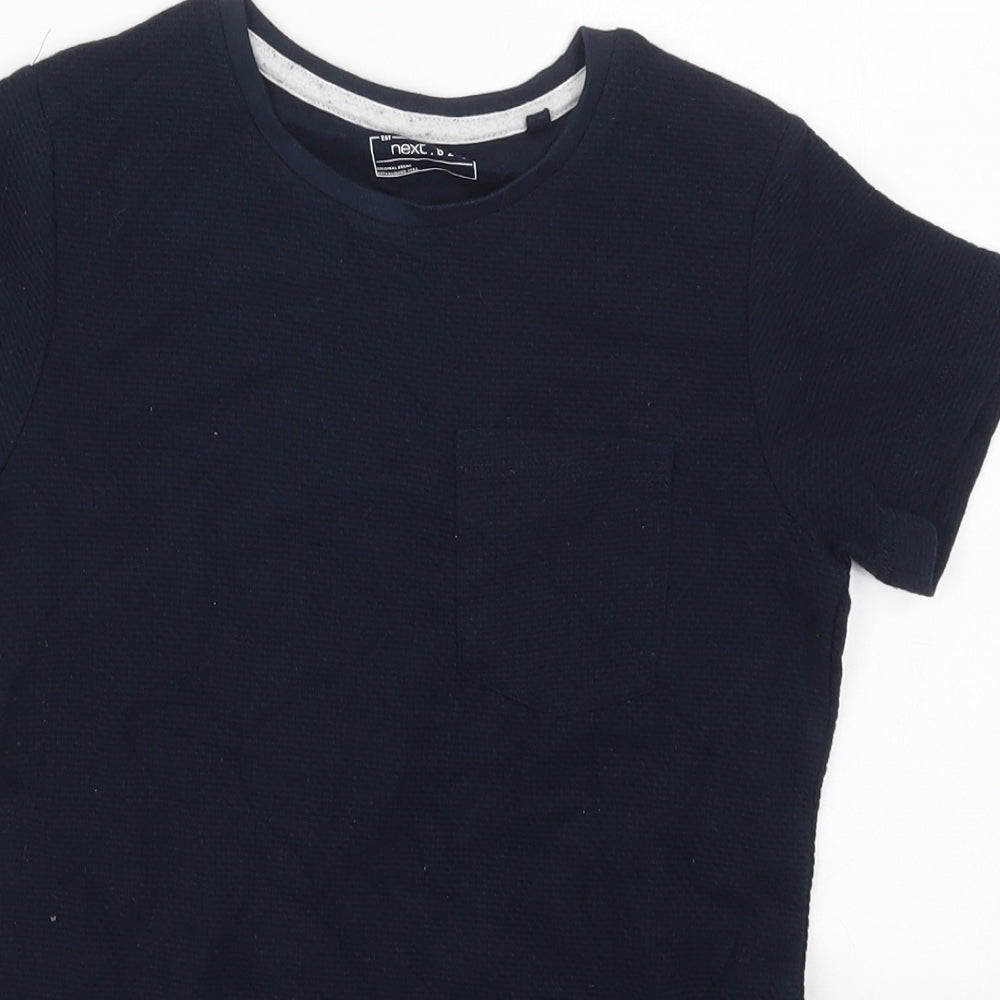 NEXT Boys Blue  Cotton Basic T-Shirt Size 8 Years Crew Neck Pullover
