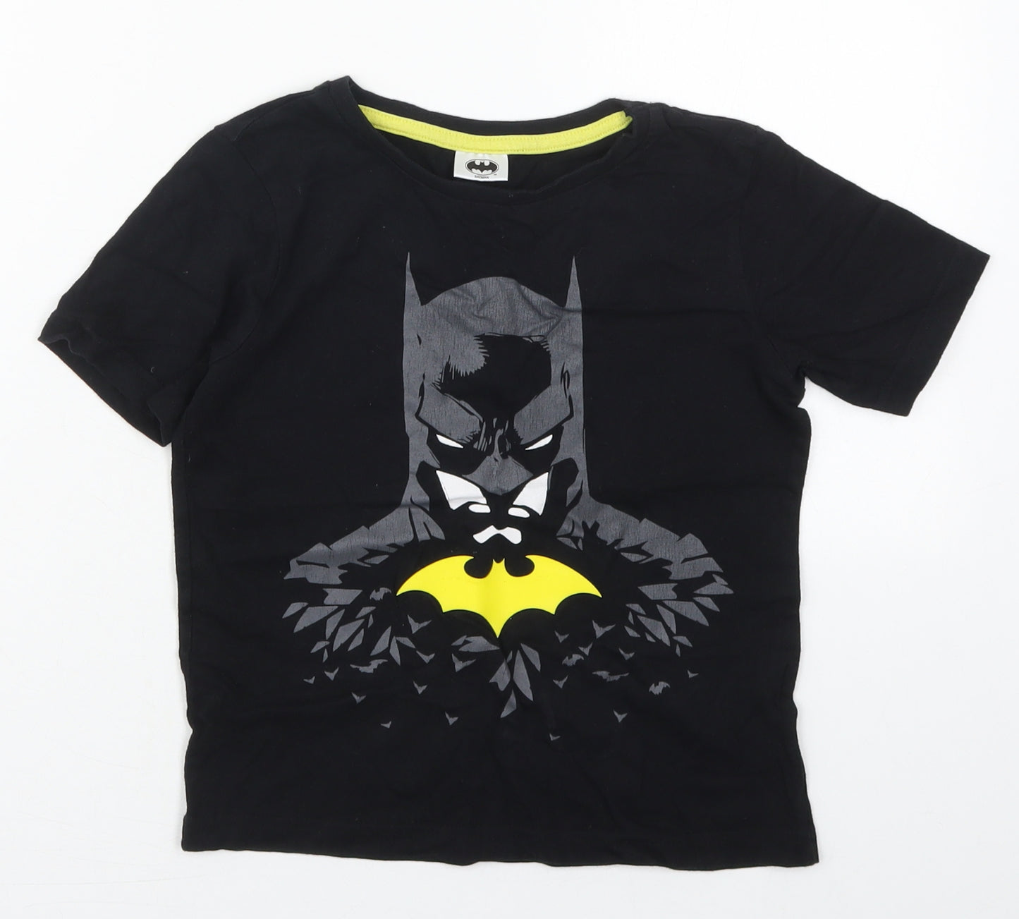 TU Boys Black  Cotton Basic T-Shirt Size 6-7 Years Crew Neck Pullover - Batman