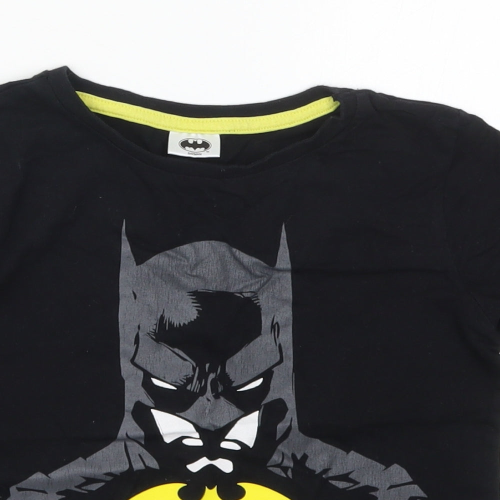 TU Boys Black  Cotton Basic T-Shirt Size 6-7 Years Crew Neck Pullover - Batman