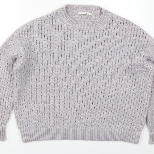 George Womens Purple Crew Neck  Polyester Pullover Jumper Size S