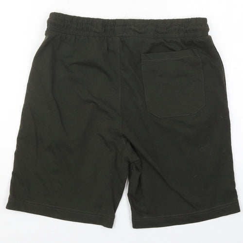 Brave Soul Mens Green  Cotton Sweat Shorts Size 32 L7 in Regular Drawstring