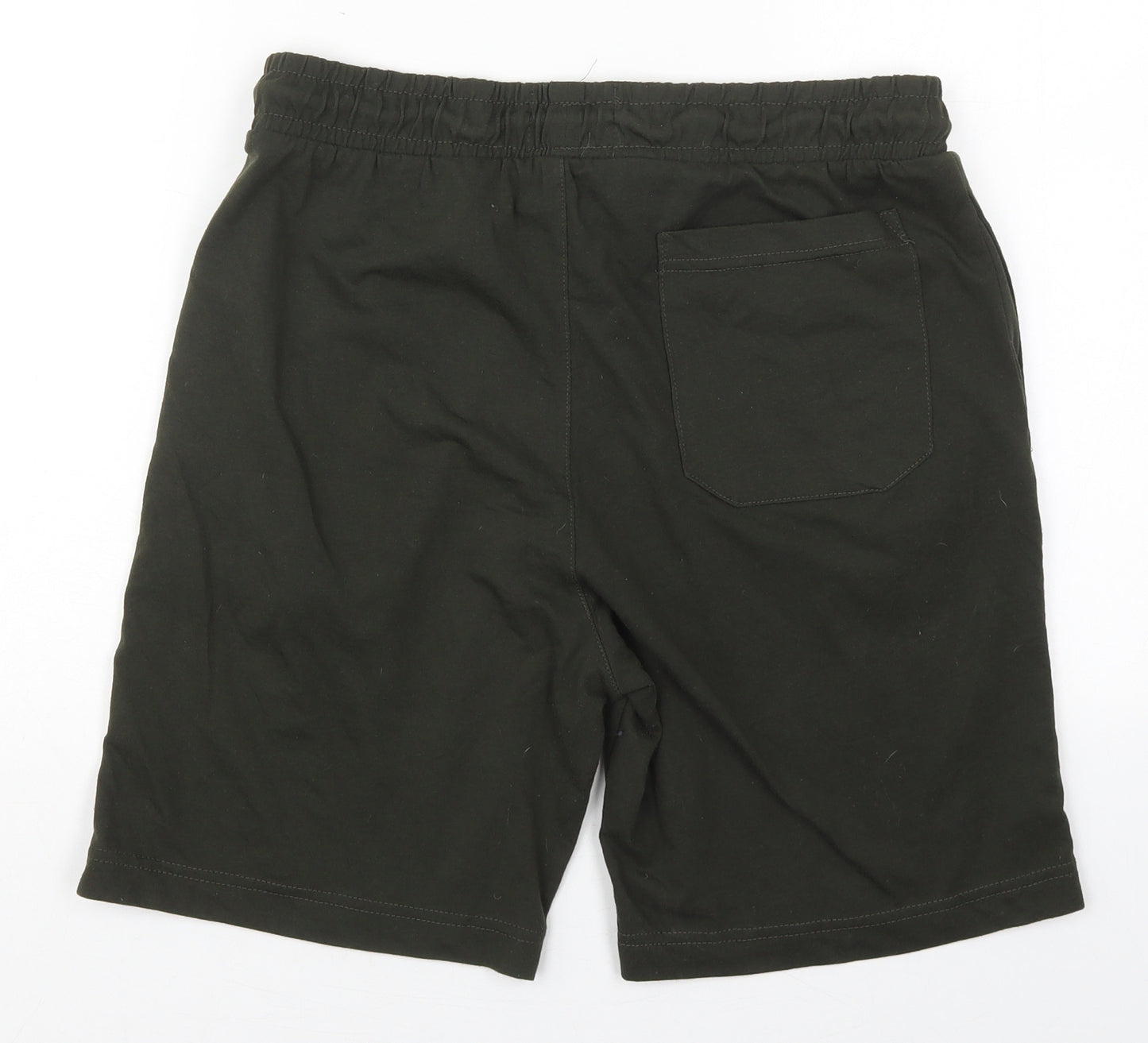 Brave Soul Mens Green  Cotton Sweat Shorts Size 32 L7 in Regular Drawstring