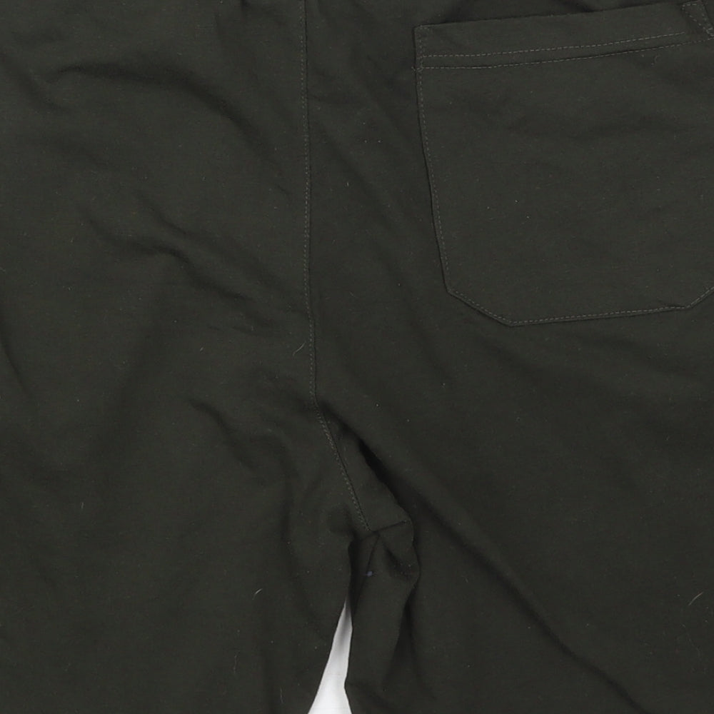 Brave Soul Mens Green  Cotton Sweat Shorts Size 32 L7 in Regular Drawstring