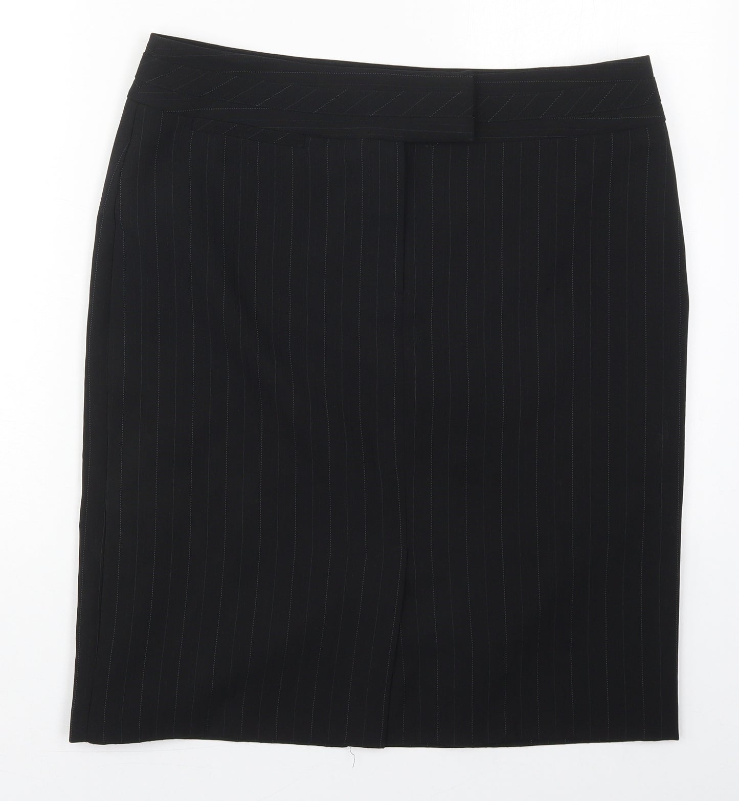 Atmosphere Womens Black Striped Polyester Straight & Pencil Skirt Size 14   Hook & Eye