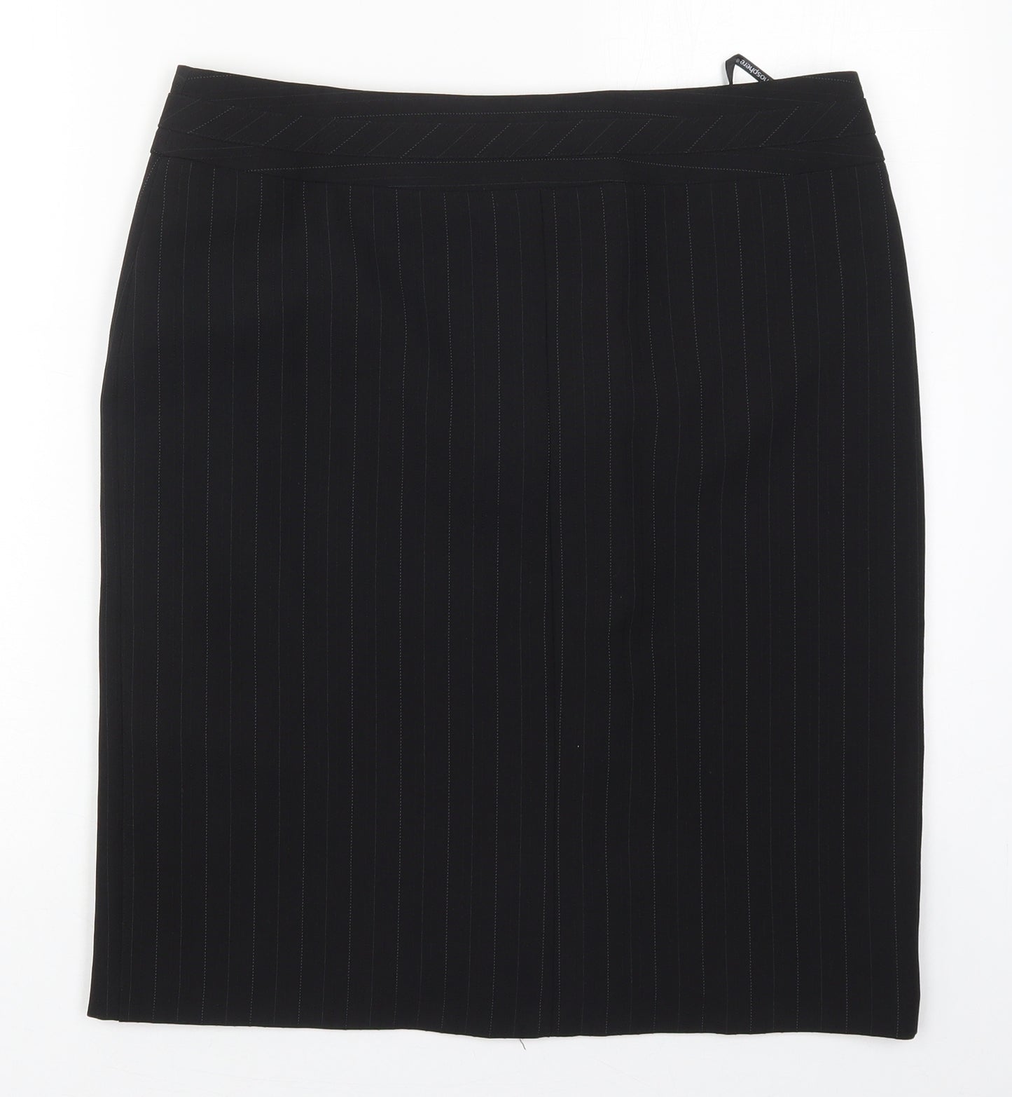 Atmosphere Womens Black Striped Polyester Straight & Pencil Skirt Size 14   Hook & Eye