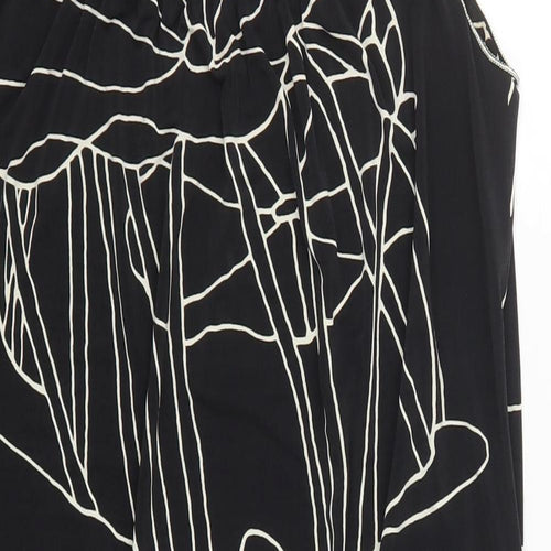 Max Edition Womens Black Floral Polyester Tank Dress  Size S  Boat Neck Pullover