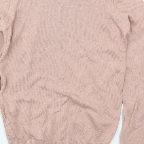 VERO MODA Womens Pink Crew Neck  Acrylic Pullover Jumper Size XS