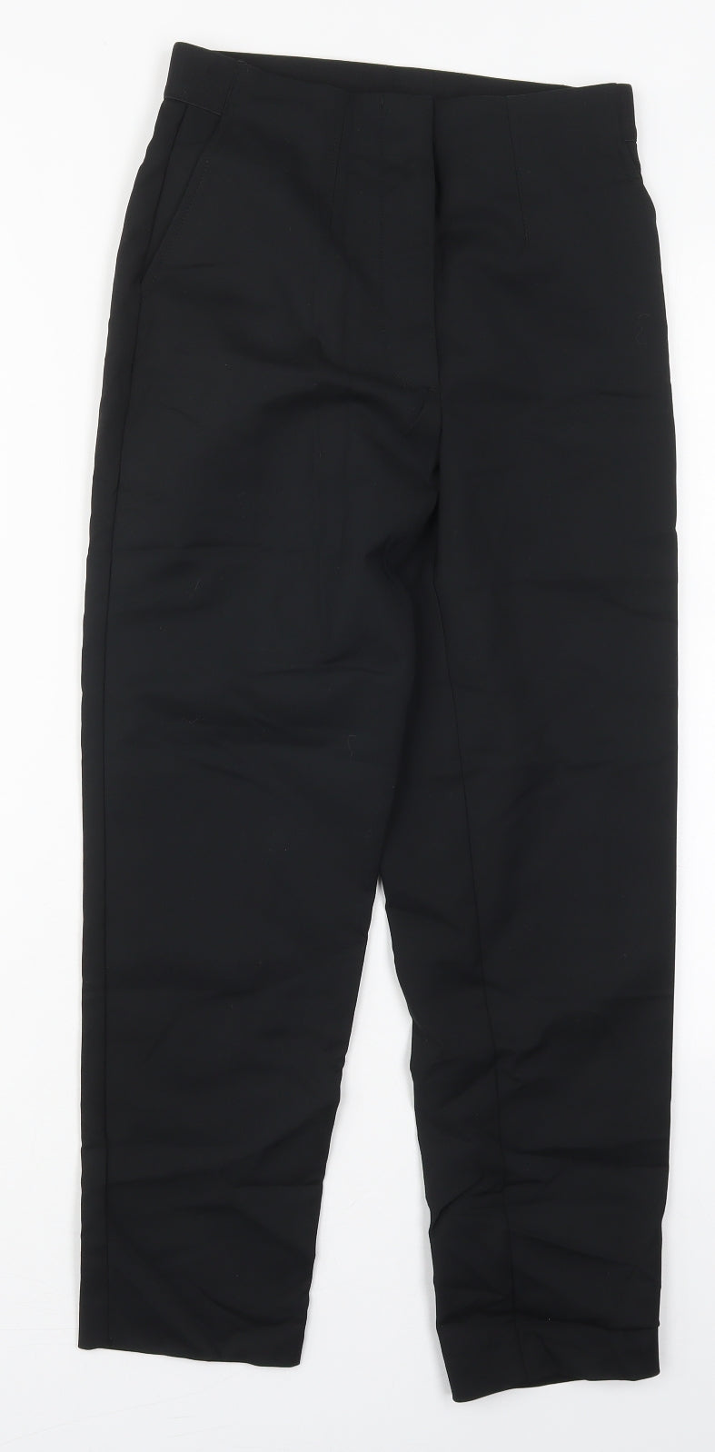 Marks and Spencer Womens Black  Polyester Trousers  Size 8 L26 in Regular Hook & Eye