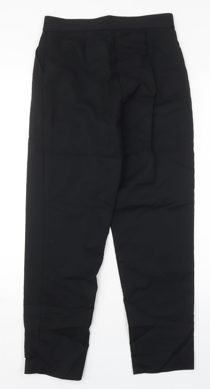 Marks and Spencer Womens Black  Polyester Trousers  Size 8 L26 in Regular Hook & Eye