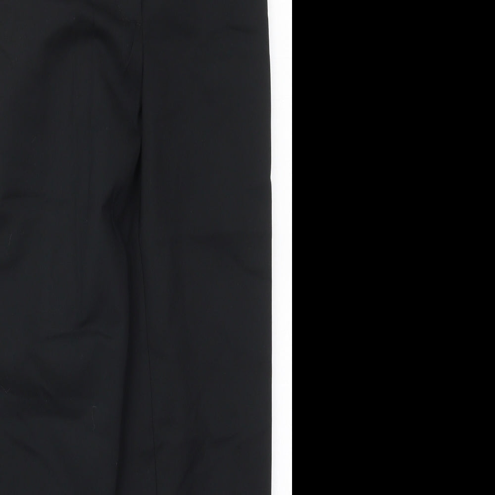 Marks and Spencer Womens Black  Polyester Trousers  Size 8 L26 in Regular Hook & Eye