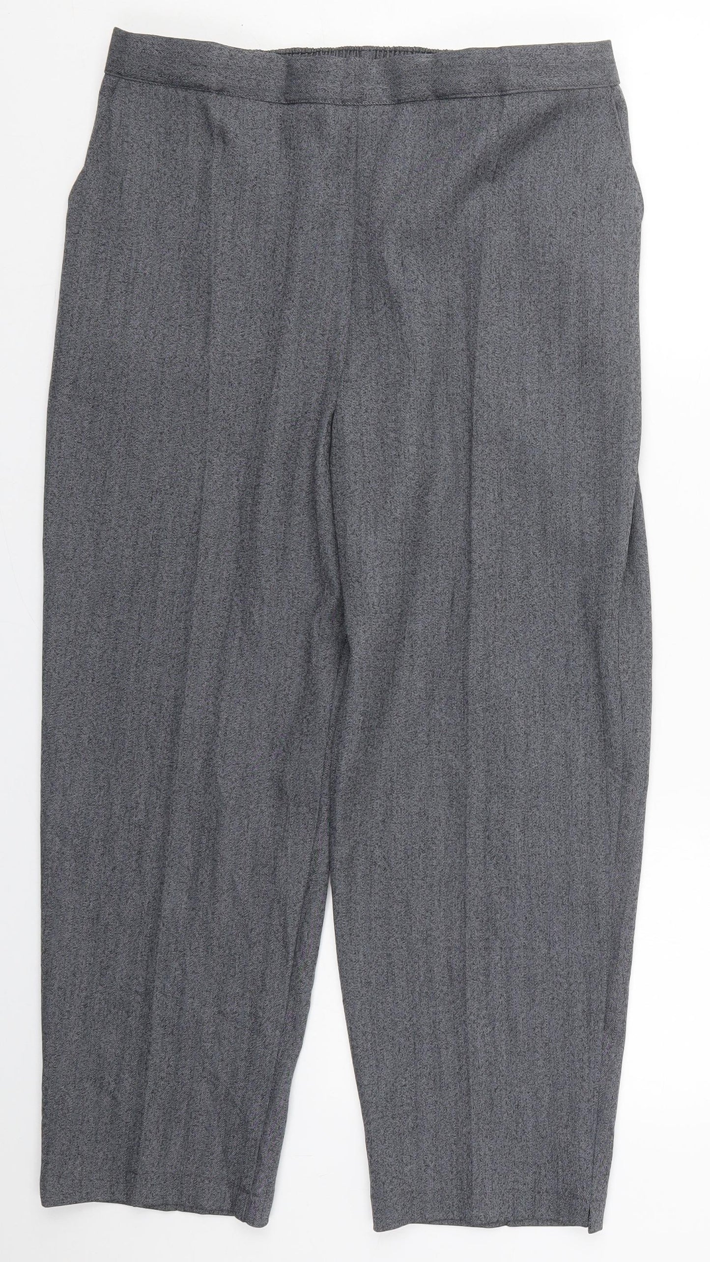Preworn Womens Grey  Polyester Cropped Trousers Size 18 L25 in Regular