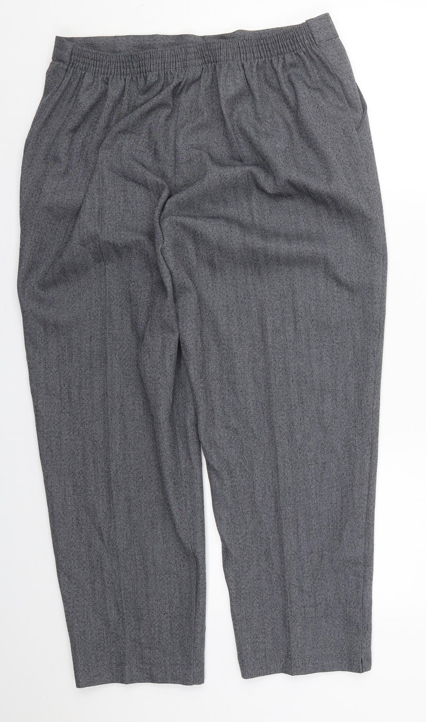 Preworn Womens Grey  Polyester Cropped Trousers Size 18 L25 in Regular