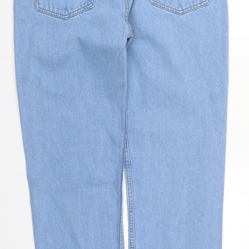 Preworn Womens Blue  Cotton Straight Jeans Size 36 in L31 in Regular Button