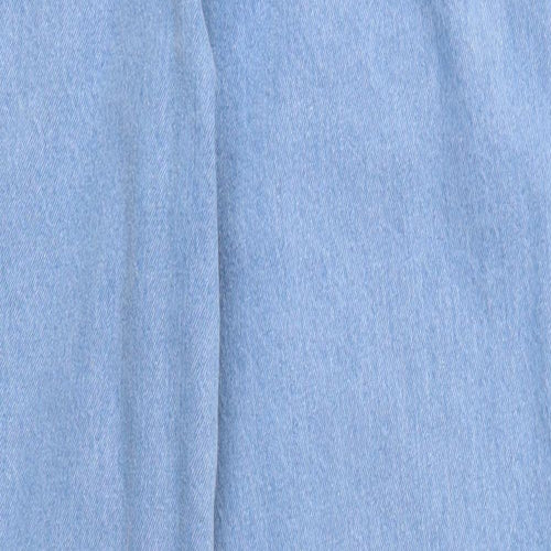 Preworn Womens Blue  Cotton Straight Jeans Size 36 in L31 in Regular Button