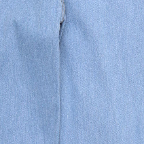 Preworn Womens Blue  Cotton Straight Jeans Size 36 in L31 in Regular Button
