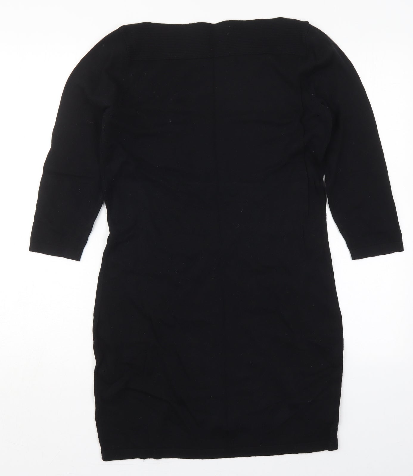 NEXT Womens Black  Cotton Jumper Dress  Size 12  Boat Neck Pullover