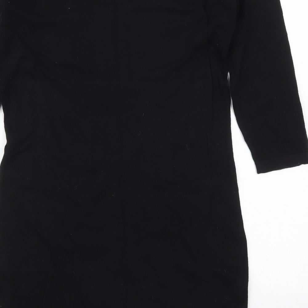 NEXT Womens Black  Cotton Jumper Dress  Size 12  Boat Neck Pullover