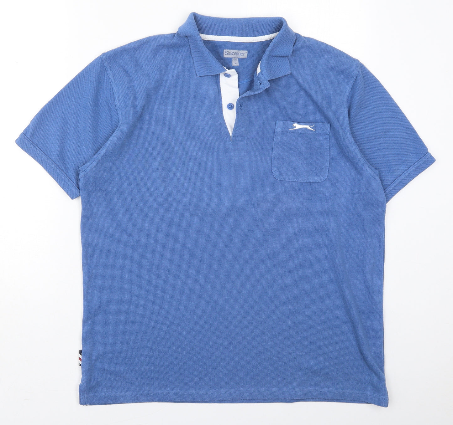 Slazenger Mens Blue  Polyester  T-Shirt Size M Collared