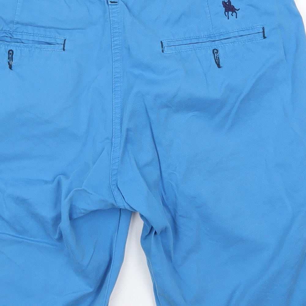 Casual Rudel Mens Blue  Cotton Bermuda Shorts Size 32 L10 in Regular Button