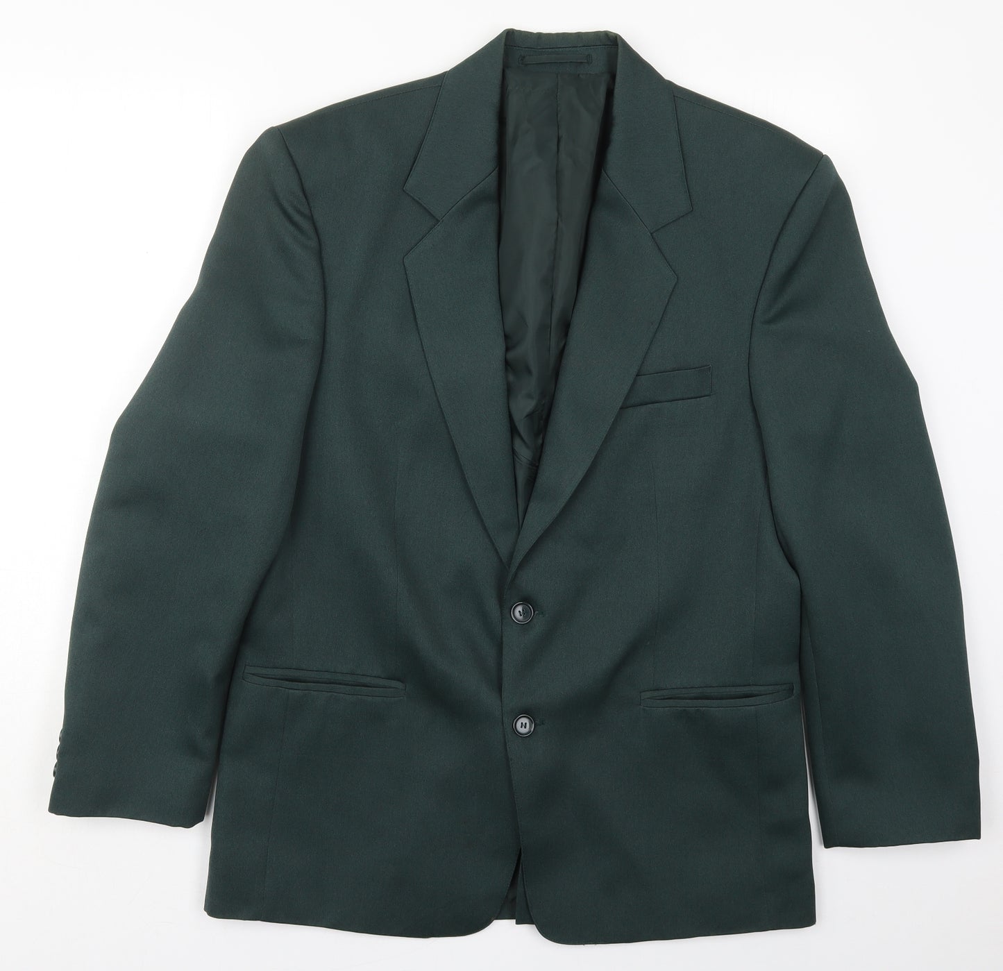 Preworn Mens Green  Polyester Jacket Suit Jacket Size 40