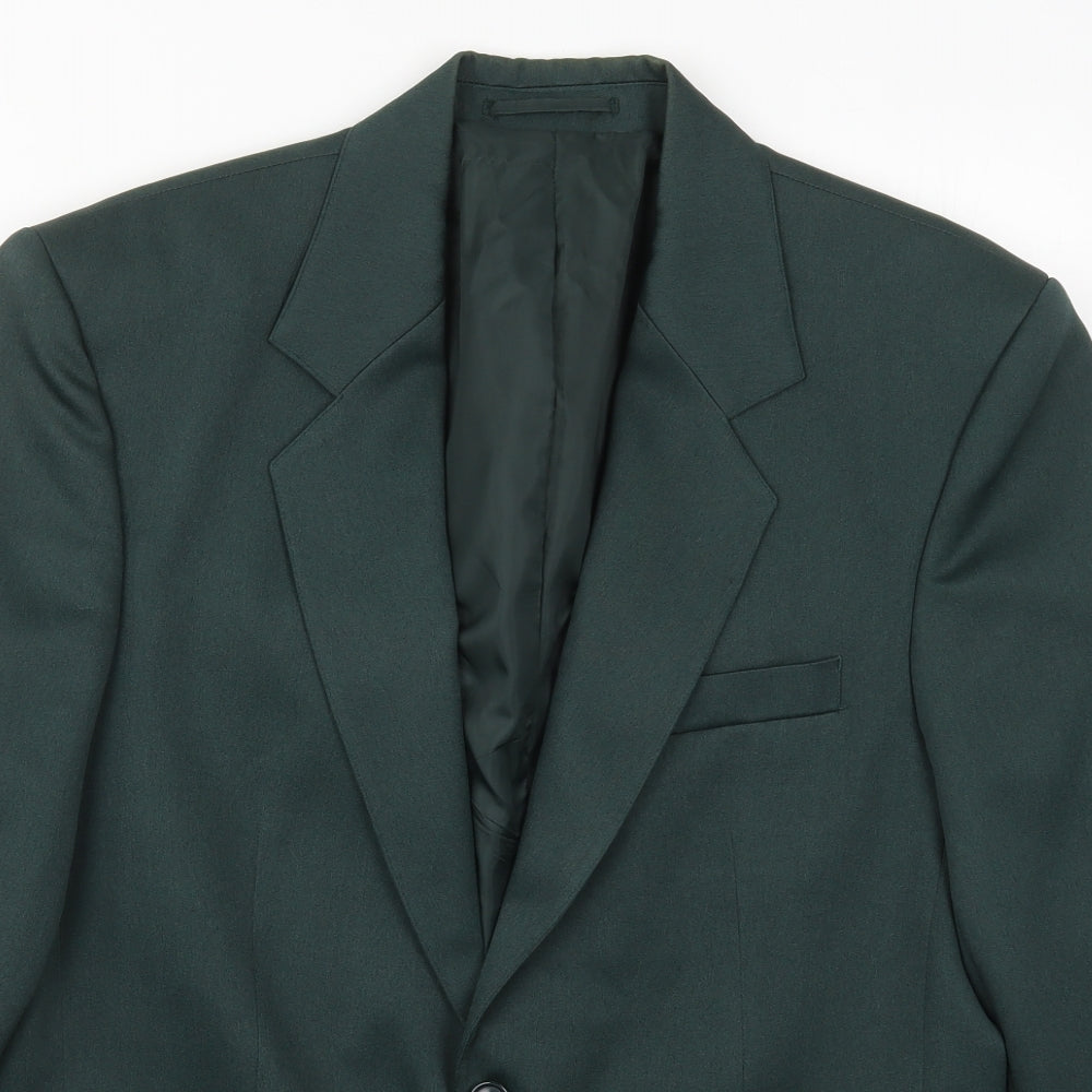 Preworn Mens Green  Polyester Jacket Suit Jacket Size 40
