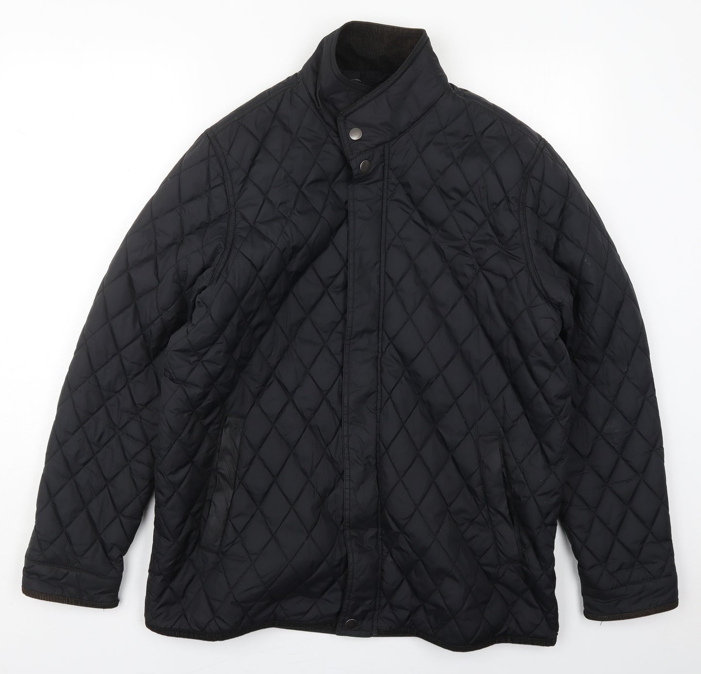 Avenue Mens Black   Quilted Coat Size L  Zip