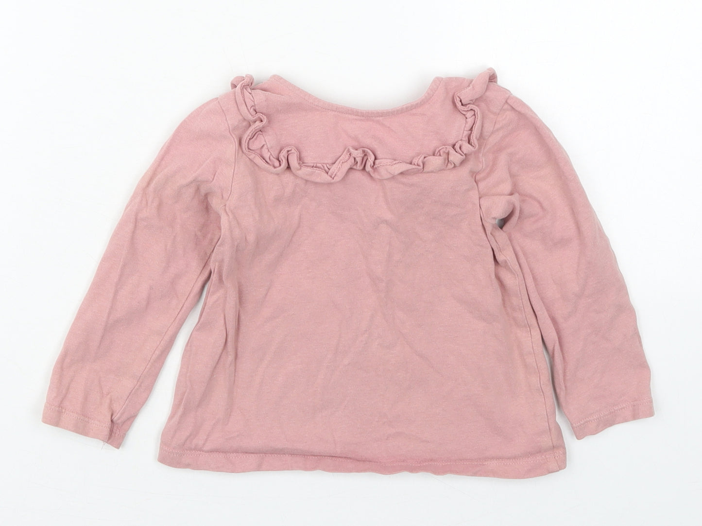 TU Girls Pink  Cotton Basic T-Shirt Size 12-18 Months Collared Pullover